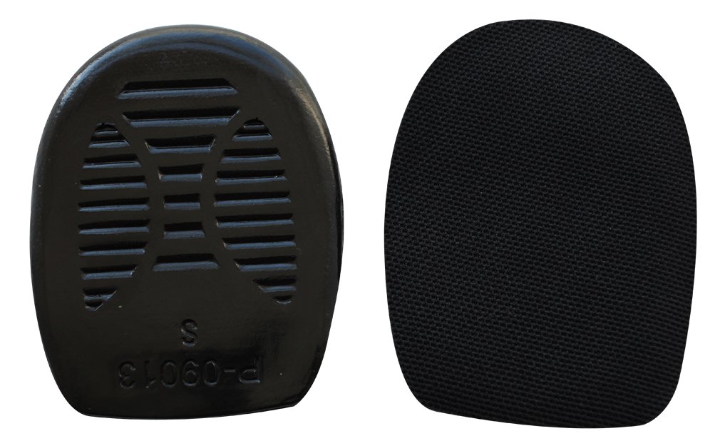 Soft Gel Heel Cushioning Pads, Reusable Strong Grip Gel Insoles: Pain Relief Shock Absorption for most of shoes (Black, L)