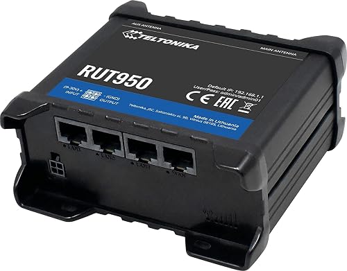 Teltonika RUT950V022C0 Model RUT950 Industrial Cellular Router, Black ...