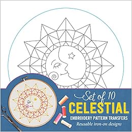 Celestial Embroidery Pattern Transfers (set of 10 hoop designs!)