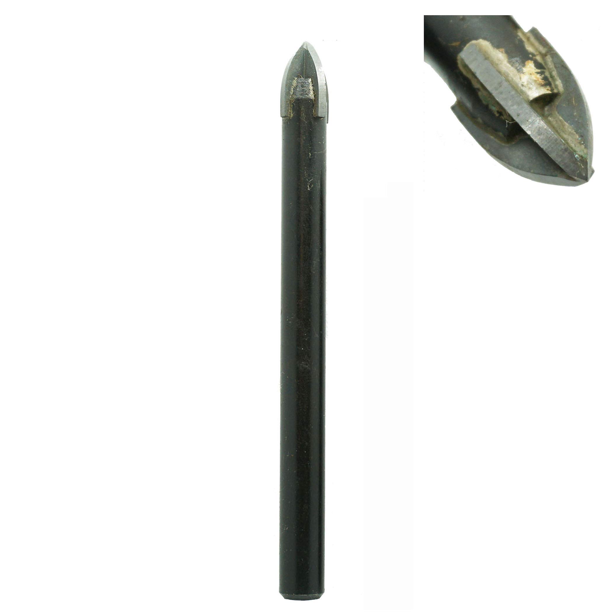 Romax Glass Drill Bit 3/8 inch, Tile Drill Bit 3/8 inch, High Temperature Brazed Carbide Tips, Cross Spear Head Reduces Breakout, Drilling Bottles, Marble, Ceramic and Mirror | 10 mm x 1 Piece