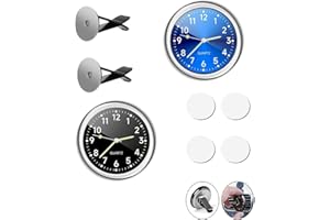Liyquint 2 Pieces Stick on Dashboard Car Clock, Mini Tiny Small Luminous Car Vent Clocks Watch for Dashboard Boat Bike Home (