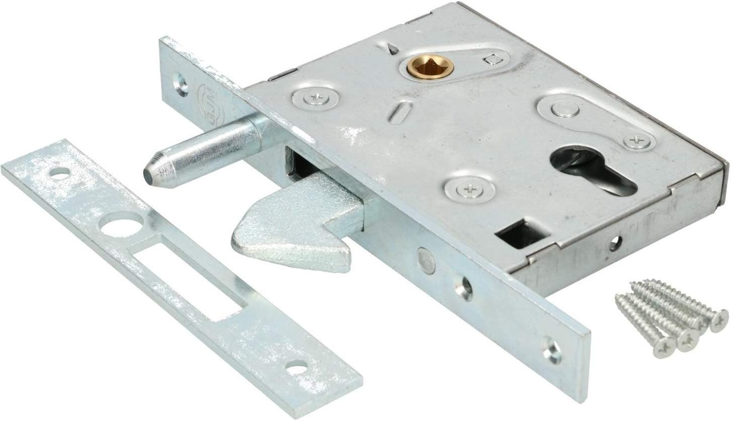 KOTARBAU F-60 Sliding Door Lock, Key Lock, Galvanized Steel, Silver, 2.5 x 21.0 x 14.0 cm, 1070 g, for Sliding Doors and Gates - Image 3