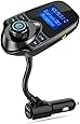 Nulaxy Wireless In-Car Bluetooth FM Transmitter Radio Adapter Car Kit with 1.44 Inch Display and USB Car Charger