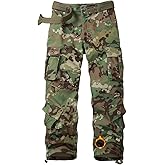 Men's BDU Casual Military Pants, Combat Camo Cargo Work Pants Fit Outdoors Tactical Wild Army Hunting Baggy 8 Pockets No Belt