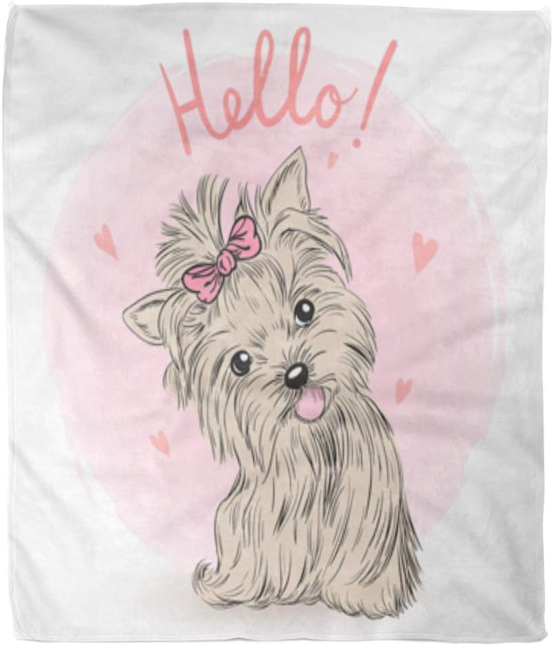 Amazon Com Golee Throw Blanket Pink Love Small Cute Puppy Girl