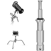 NEEWER Junior to Baby Pin Adapter, 1-1/8"/28mm Junior Male Stud to 5/8"/16mm Baby Male Stud Stand Adapter for C Stand, Heavy 