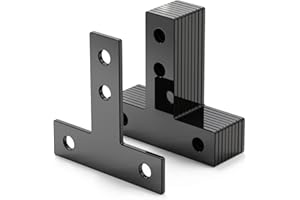 NVAXQF 10Sets Black T Shape Brackets,Including 40Pcs M5 T-Slot Sliding Nuts, 40Pcs M5x8mm Hex Socket Cap Screw Bolt,for 6mm Slot 2020 Series Aluminum Profile Extrusion