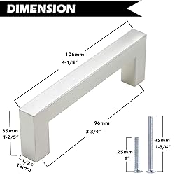 Gobrico Cabinet Handles 3-3/4" Hole Centers,Brushed