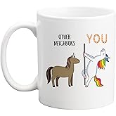 LXQM Other Neighbors You Unicorn Coffee Mug 11 oz Coffee Mugs Best Neighbor Gifts for Women Men Neighbor Retirement Birthday Gift Mother's day Gift Father's day Gifts