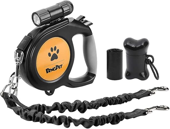 dual retractable dog leash