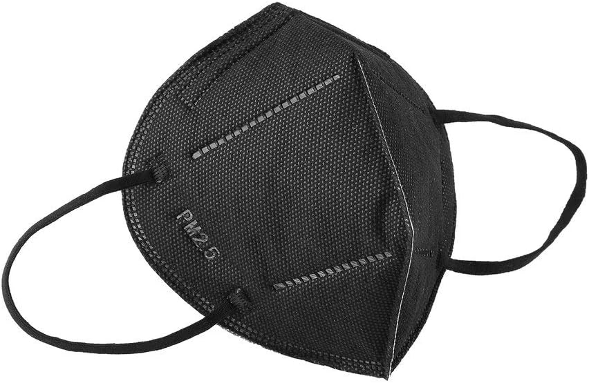 RoxTop PM2.5 Mask KN95 Anti dust Face Masks Anti-fog Anti-haze Breathing Mask with Head Strap Perfect for Outdoor Construction and Daily Use (Black) (5 Pack)