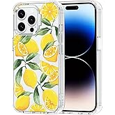 MOSNOVO Case for iPhone 14 Pro Max, [Buffertech 6.6ft Military-Grade Drop Protection] [Anti Peel Off Tech] Clear TPU Bumper Phone Case Cover Design - Lemon