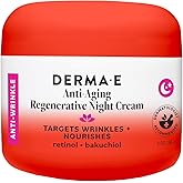 DERMA E Anti-Aging Regenerative Night Face Cream, 2 Oz Face Moisturizer | Regenerative night cream with retinol delivers 24-hour hydration while helping smooth, firm, and revitalize skin