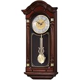 SEIKO QXH004BLH Oak Wood Pendulum Wall Clock with Chimes, Dark Brown, 28 x 12.5 x 6 Inches