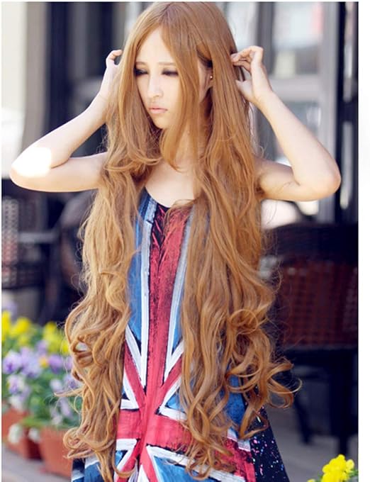 Amazon Com Zr Medium Length Bangs Long Curly Hair Wig Long Air