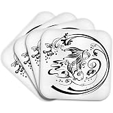3dRose Fairy Tail Fish Set of 4 Coasters - Cork