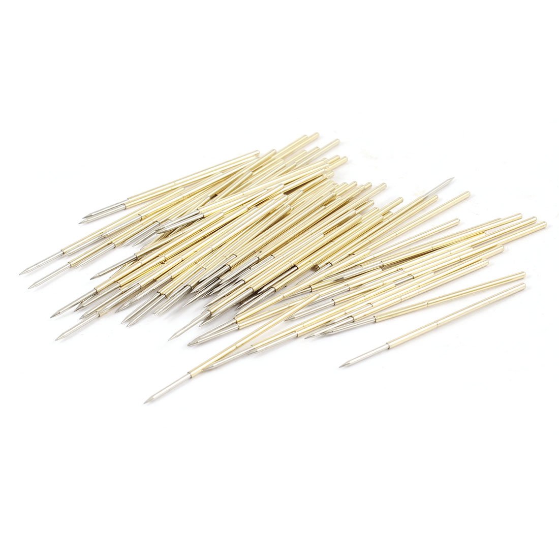 Sourcingmap 100 Pcs Spring Test Probes Testing Pins 0.74mm Pointed Tip PL75-B1