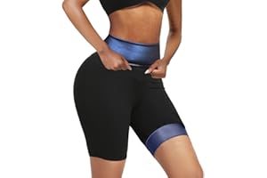 huiming Sauna Sweat Shorts for Women Slimming Compression Workout Thermo Waist Trainer Slimming Leggings Pants Body Shaper