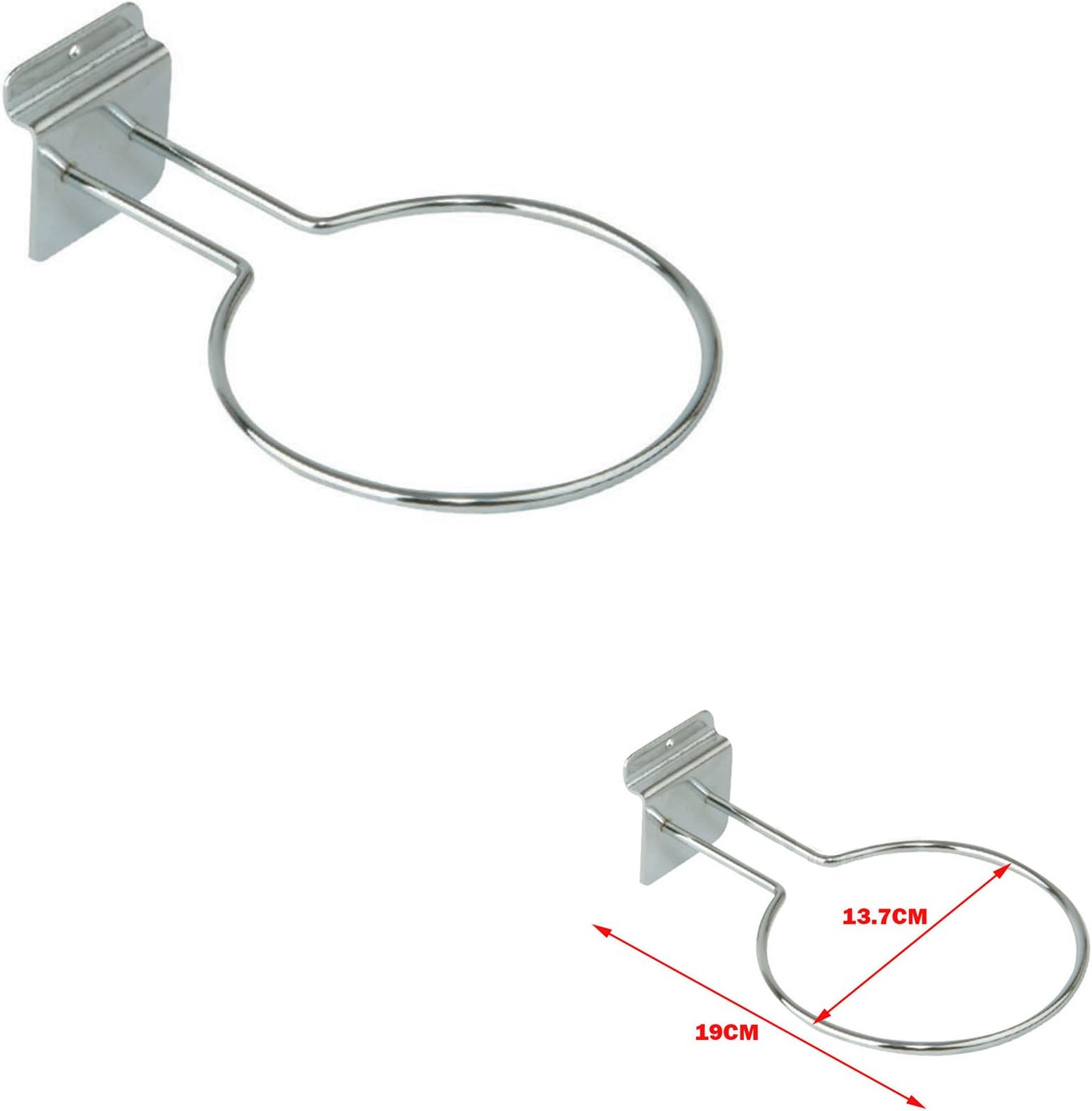 NEW SLATWALL DISPLAY CHROME RING FOOTBALL RUGBY BASKETBALL BALL HANGING ARM (1)