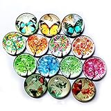 Koolemon 14pcs Crystal Glass Refrigerator Magnets Fridge Magnets Funny Magnets for Refrigerator Office Cabinets Whiteboards,Tree+Butterfly