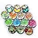 Koolemon 14pcs Crystal Glass Refrigerator Magnets Fridge Magnets Funny Magnets for Refrigerator Office Cabinets Whiteboards,Tree+Butterfly