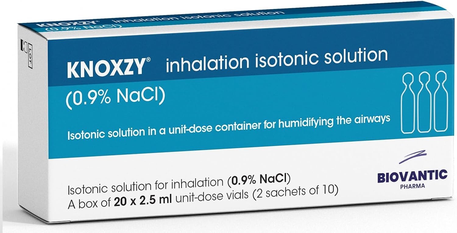 Isotonic 0.9% Sodium Chloride NaCl Inhalation Saline Solution humidifying Airway - 20 X 2.5ml Unit-dose vials