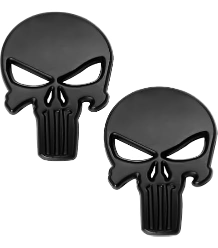 Punisher Fans, This One's For You! Get This Killer Pair Of Metal Car Badges, 74mm And 82mm, To Fit Your Ride. Perfect For The Front And Rear Of Your BMW, Van, Or Motorcycle. Easy Adhesive Backing And A Sick Chrome Finish.