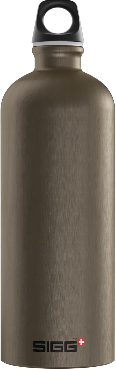 Sigg Aluminium Traveller Water Bottle 1 L Smoked Pearl Climate Neutral