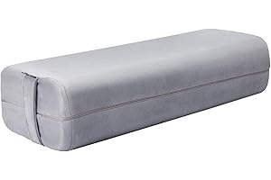 REEHUT Yoga Bolster Pillow, Comfortable Meditation Pillow of Mixed Density, Covered with Machine Washable Suede Pillowcase with Handle