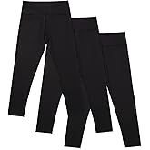 Lucky & Me | Amira Girls Leggings | Tagless | Full Length, Wide Waistband | 3-Pack