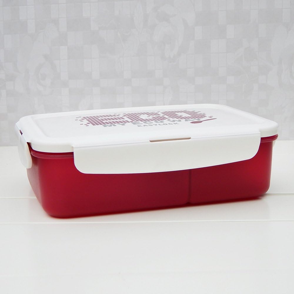 Cell Glove Leak Proof 3 Compartment Lunch Box BPA Free Microwavable Safe Airtight Food Storage Container (Red)