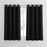PONY DANCE Black Out Thermal Curtain 46x45 Eyelet 2 Panels Black