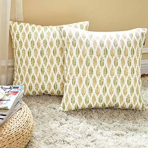 Hey Tang Pack of 2, Cheap Preferential Durable Cotton Linen Soft Soild Decorate Decorative Square Throw Pillow Covers Set Cushion Case for Sofa Bedroom Car 18 x 18 Inch 45 x 45 Cm