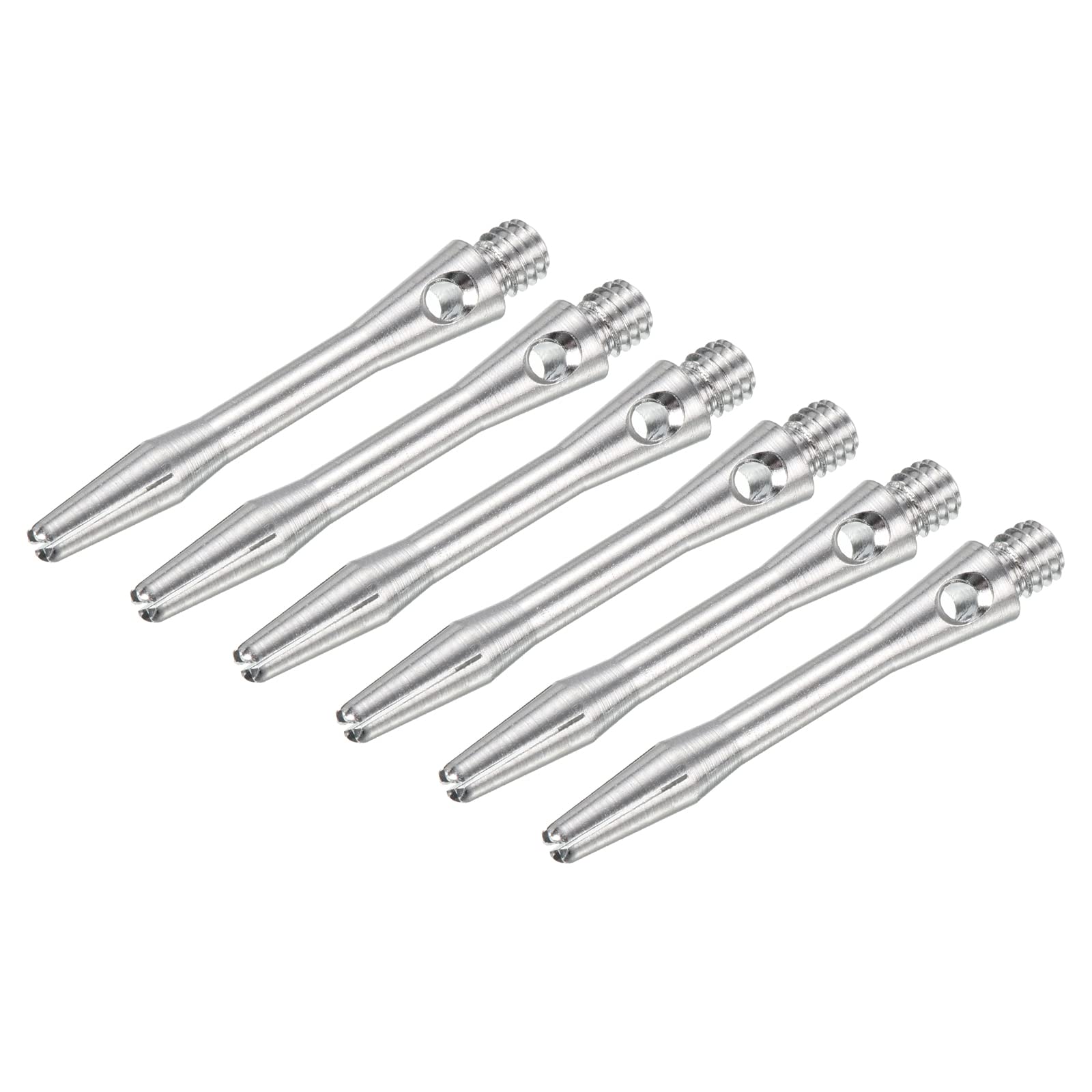 PATIKIL 35mm Aluminum Dart Shafts, Medium 2BA Thread Dart Stems Dart Accessories Throwing Fitting for Steel Tip - 6 Pack (Silver Tone)