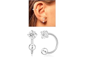 3mm Huggie Hoop Birthstone Earrings for Women Girl Hypoallergenic Minimalist Tiny Stud Earrings Boho Colored Screw Cartilage 