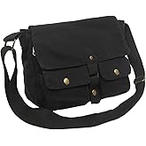 AFGWK School Vintage Canvas Messenger Bag for Men Crossbody Shoulder Bag Satchel Handbags