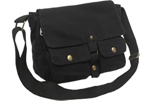 AFGWK School Vintage Canvas Messenger Bag for Men Crossbody Shoulder Bag Satchel