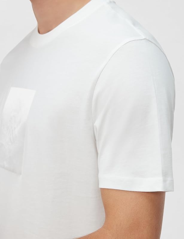 Men's One Block up, rubbered and Satin Logo T-Shirt,White,L