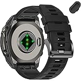 VELEYOK 26mm Watchbands Compatible With Garmin Fenix 8 Pro/Quatix 8 51mm/Fenix 7X Pro/7X/6X Pro/6X/5X Plus/5X/3 HR,Silicone Quick-Fit Strap for tactix 8 51mm/7 pro/Enduro 3 2/Descent Mk3i-51mm/Mk2i