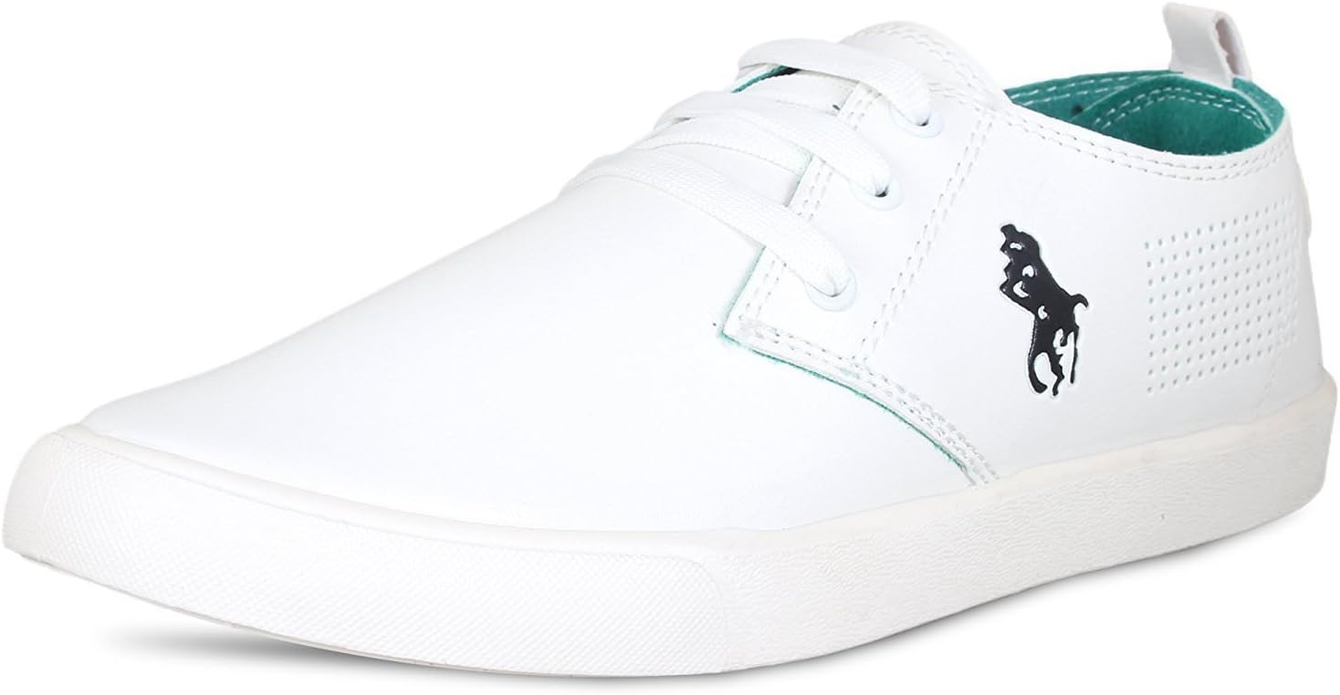 RIFOF Men's Synthetic Leather White Sneakers Shoes