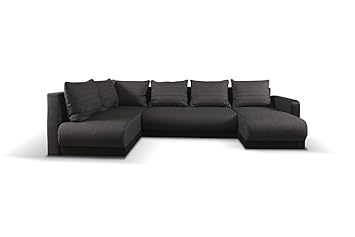 Canapé Dangle Droit Convertible Avec Coffre Tissu Gris