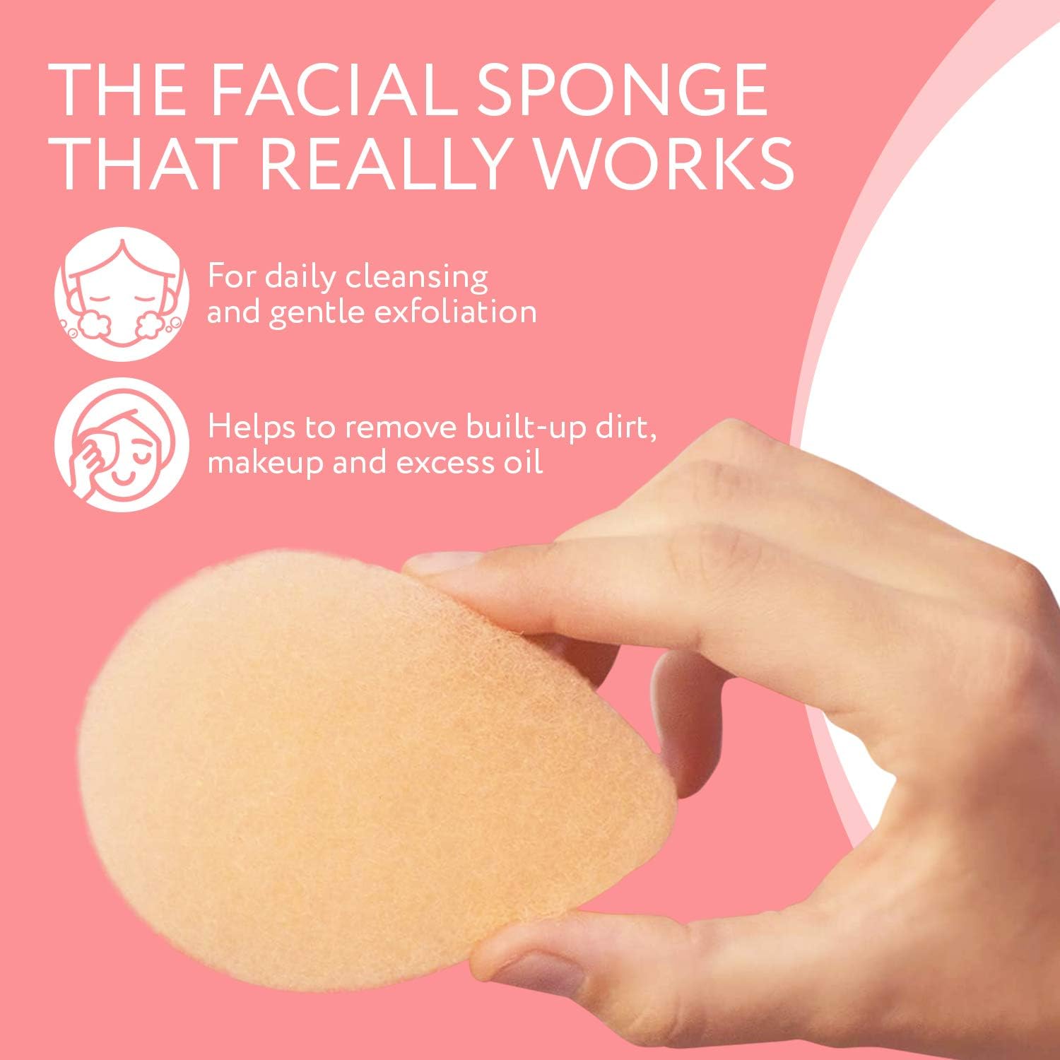 10 Pack Facial Sponge for Daily Cleansing and Gentle Exfoliating - Buff Puff Style Exfoliating Pads Perfect for Removing Dead Skin, Dirt and Makeup - Reusable Puf, Made in The USA: Health & Personal Care