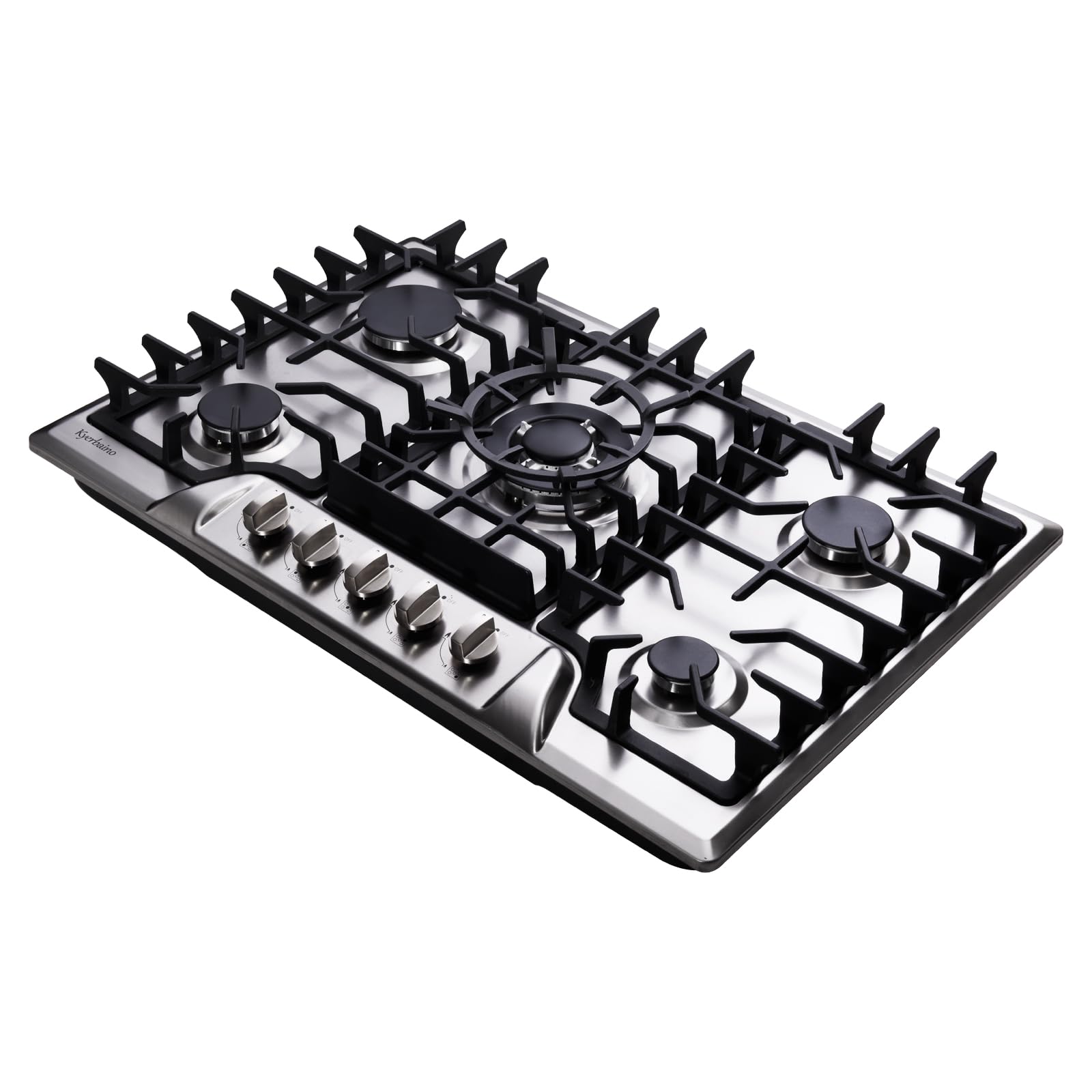 Kyerbaino Gas Cooktop 30 Inch, Built-in 5 Burners Gas Stovetop Stainless Steel LPG/NG Convertible Gas Stove Dual Fuel Sealed Gas Cooktop