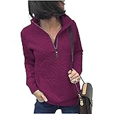 BTFBM Women Fashion Quilted Pattern Lightweight Zipper Long Sleeve Plain Casual Ladies Sweatshirts Pullovers Shirts Tops