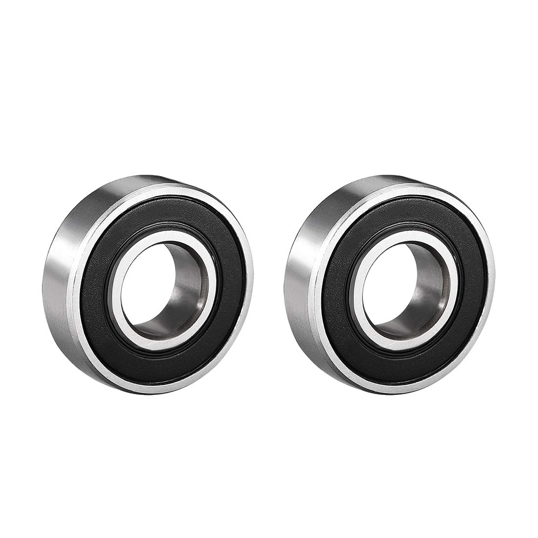 sourcing map 6001-2RS Ball Bearing 12mm x 28mm x 8mm Double Sealed 180101 Deep Groove Bearings High Carbon Steel Z1 2pcs