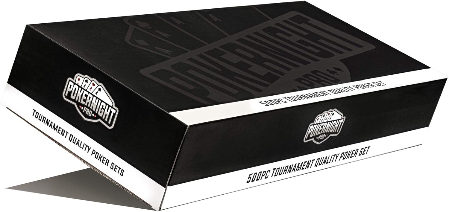Poker Night Pro 500-Piece Texas Hold'em Poker Set, Silver - Image 4