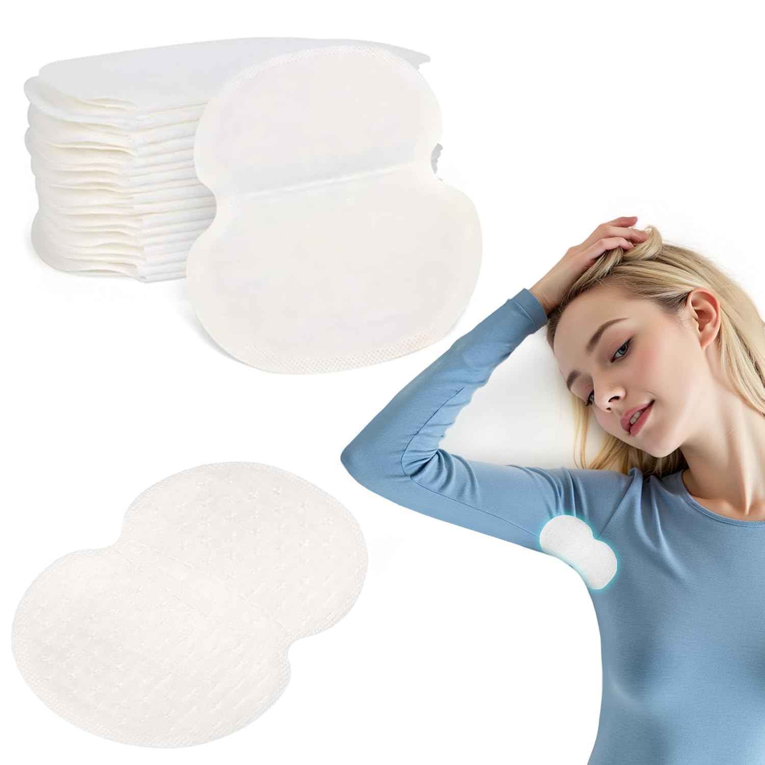 Photo 1 of 50PCS Armpit Sweat Pads for Under Arms - Extra Comfort, For Hyperhidrosis, for Men and Women, Not Visible, Disposable Underarm Dress Shields/Guards, Enhanced Anti Sweat Protection