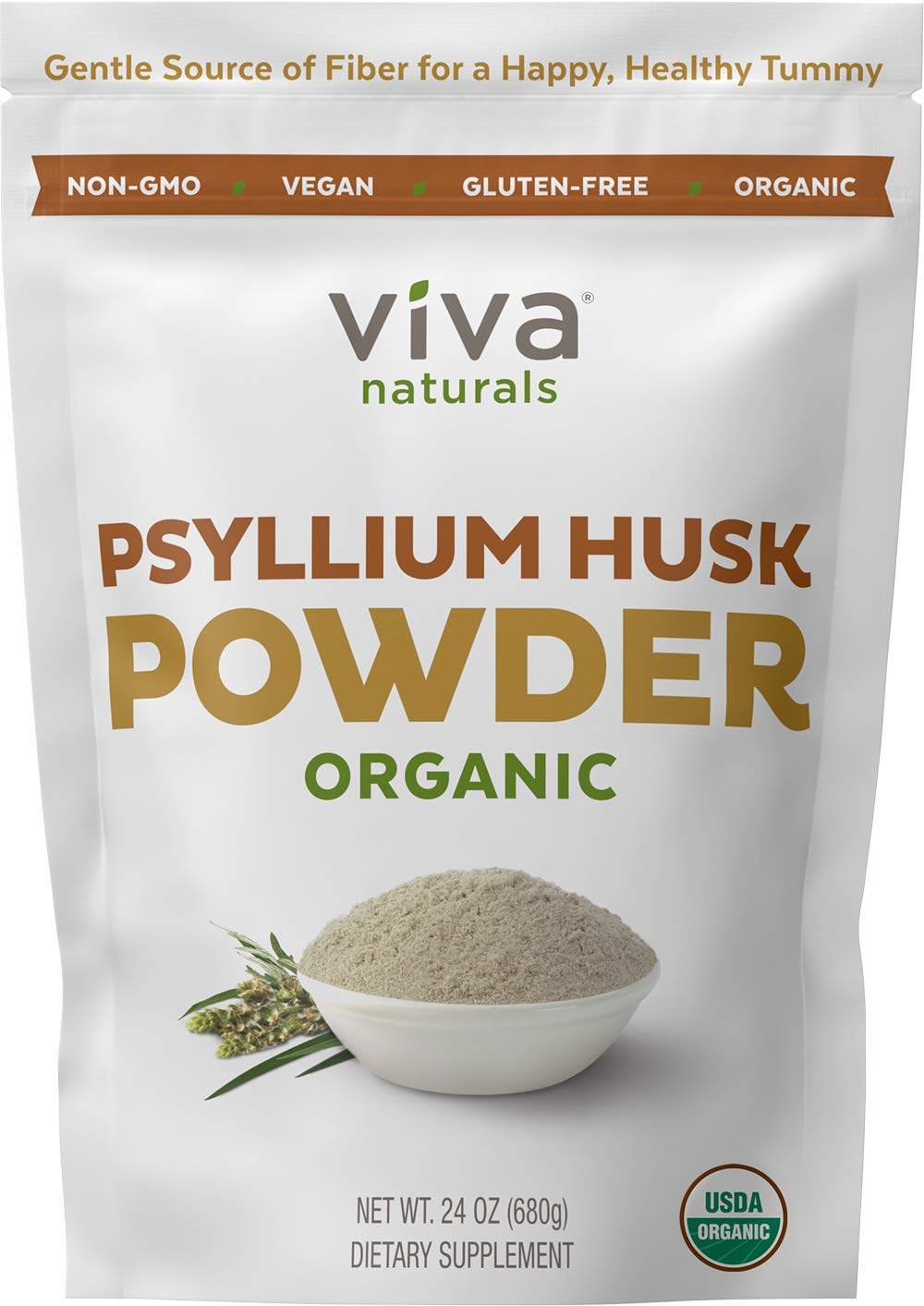 Organic Psyllium Husk Powder (1.5 lbs ) Easy Mixing Fiber Supplement