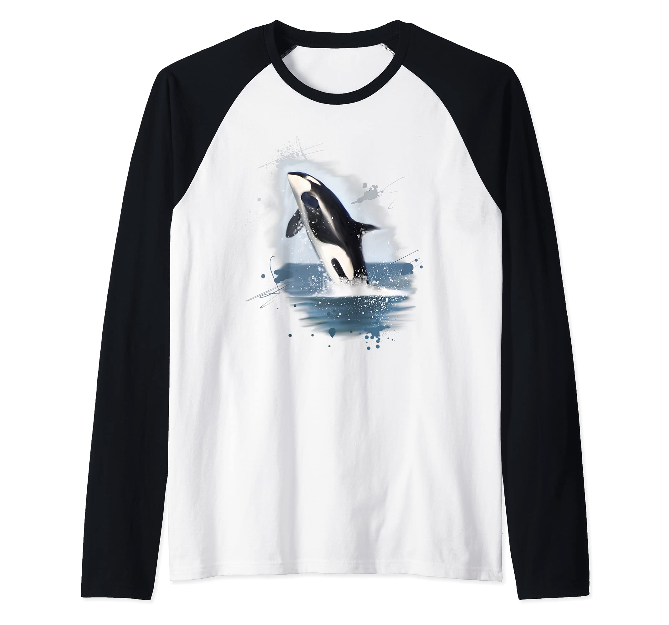 Save The Orca Killer Whale Sea Life Raglan Baseball Tee