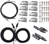 Renogy Solar Panel Mounting Kit 200W Z Brackets Two Sets 8 Pcs 8ft 8AWG Tray view 1
